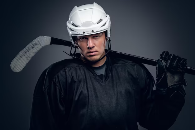 Man in a hockey outfit