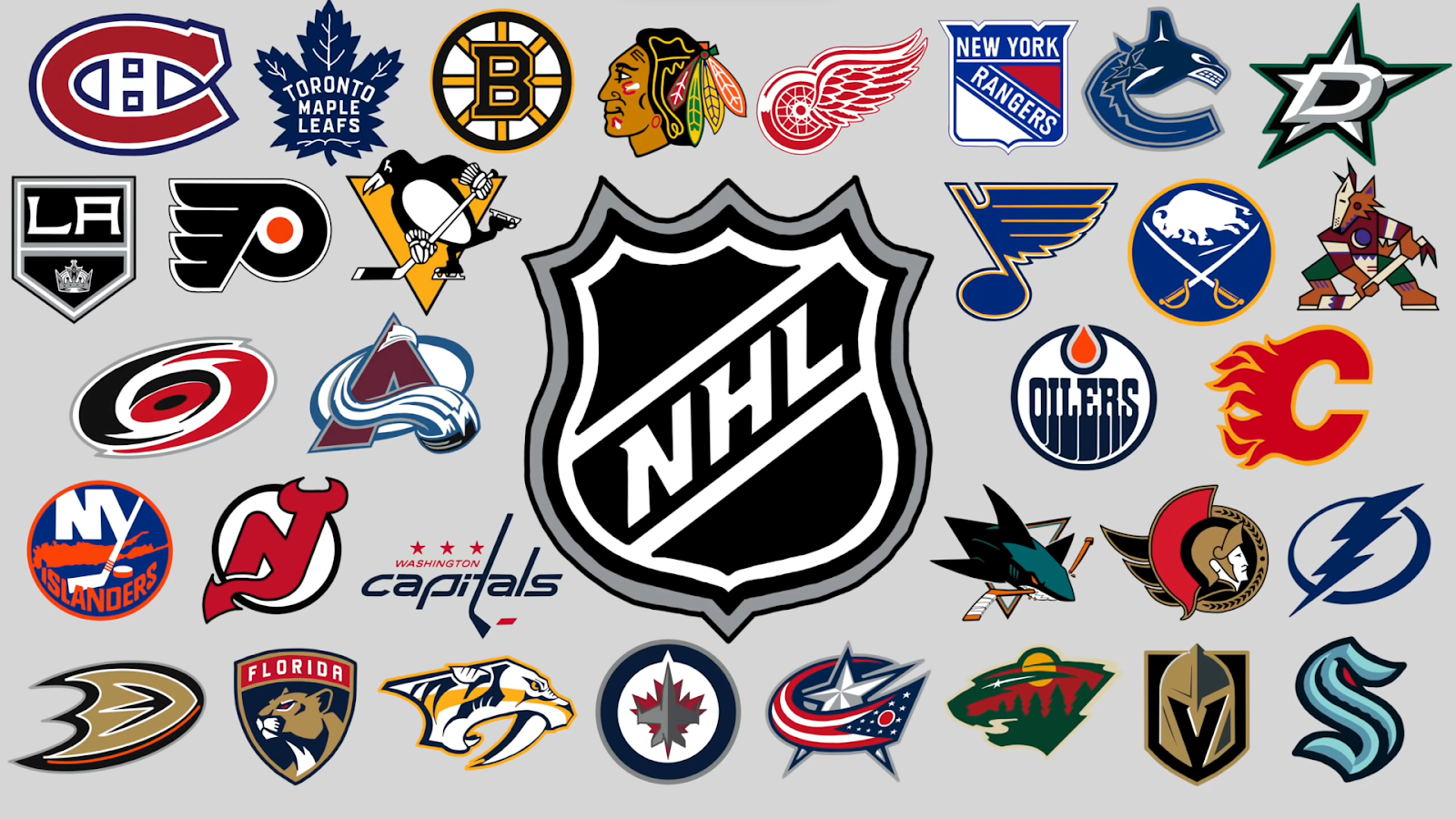 many icons symbolizing nhl teams