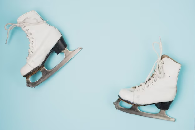 Two skates are lying down